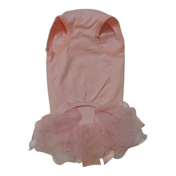 Pink Birthday Girl Dog Dress – Ruffle Design with Bow and Rhinestone Accents - M - Picture 2 of 7